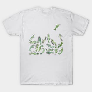Green Mermaids in a Turquoise Sea T-Shirt